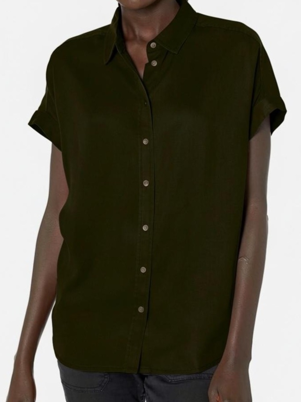 DAILY/RITUAL Black Oversized Button Front Shirt Sleeve Shirt Size XL